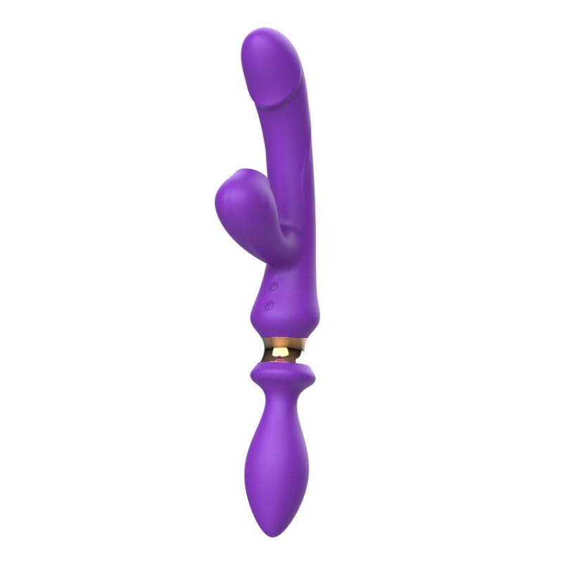 Вибратор для точки G с вакуумным стимулятором клитора - пробка "I-Moon Vibrator" фиолетовый 